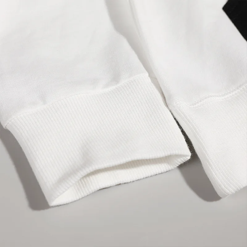 

2021 spring hooded sweater pullover pure cotton loose sweater black