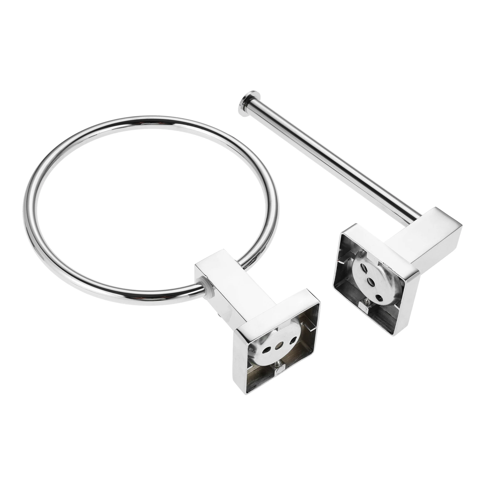 

1PC Stainless Steel Matte Black Towel Ring Round Clothes Bracket Holder Wall-mount Bathroom Supporter Hardware Accessories