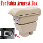 Подлокотник для Skoda Fabia 2008-2014,, Автомобильный Центральный ящик для хранения с подстаканником, поворотный подлокотник для стайлинга автомобиля, аксессуары для интерьера