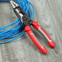 6 in 1 multifunctional electrician plier long nose pliers wire cable cutter stripper terminal crimping stripping plier hand tool