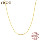 ROXI простой 2 мм Мини Круглые бусины ожерелье Женское ювелирные изделия для женщин, цепочка, Свадебные украшения 925 серебряное ожерелье чокер