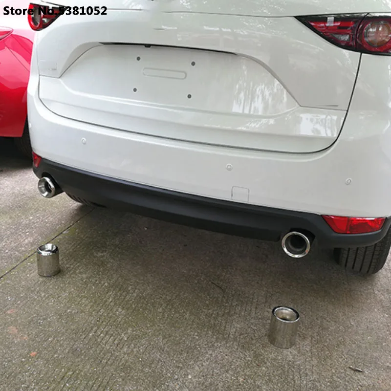

Exhaust Muffler Tip Stainless Steel Pipe Trim For Mazda CX5 CX-5 2021 2020 2019 2018 Accessories Car Rear Tail Throat Matte Trim