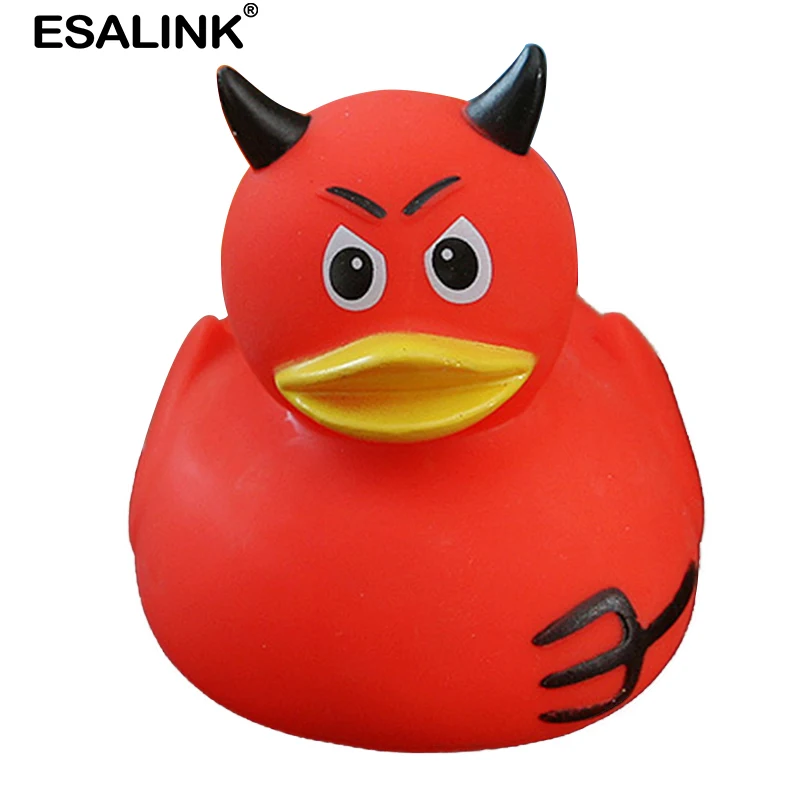 ESALINK Figure коллекционные игрушки красный Devil Duck резиновая утка фигурки дети