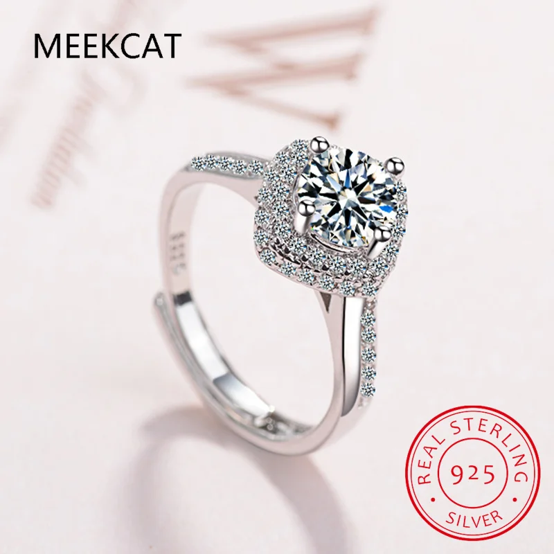 

Trendy Jewelry Silver Rings For Women Bridal Wedding Cubic Zirconia Round Stone Ring Bijoux Femme Engagement Anel CC1455