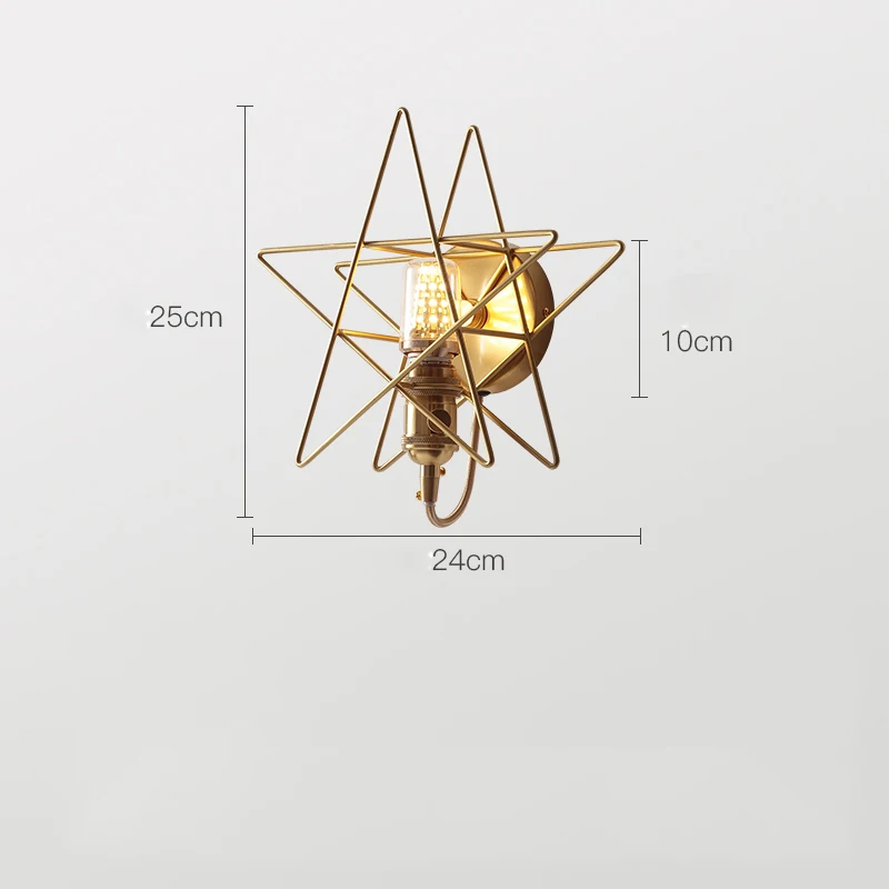 

Luxury Asian Led Wall Lamp Modern Copper Star Balcony Aisle Decor Wall Sconce Lamp Bathroom Living Room Indoor Lighting Lustre