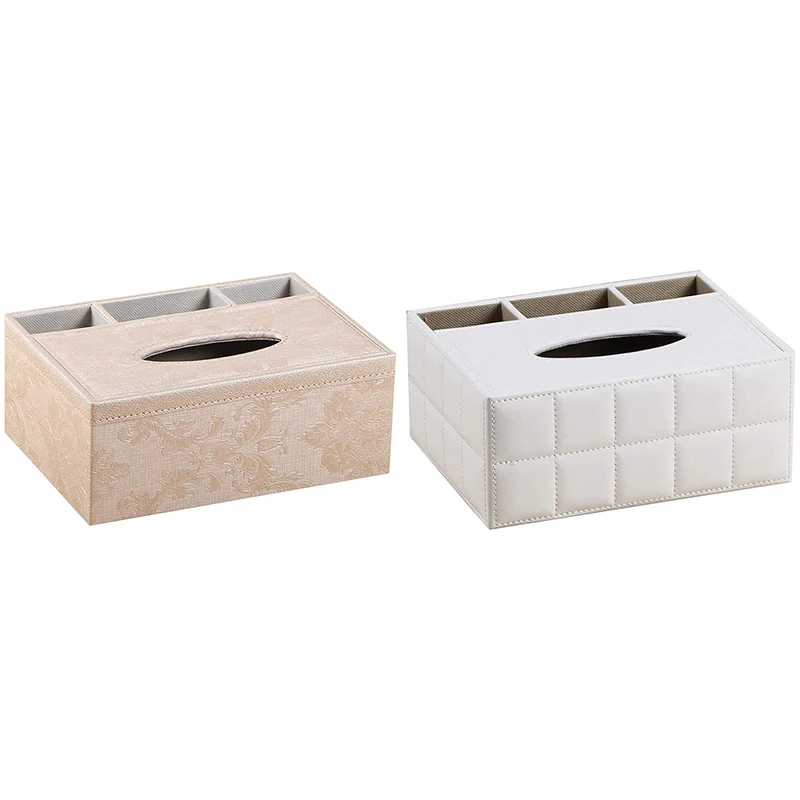 

Multifunction PU Leather Pen Pencil Remote Control Tissue Box Cover Holder Desk Storage Box Container