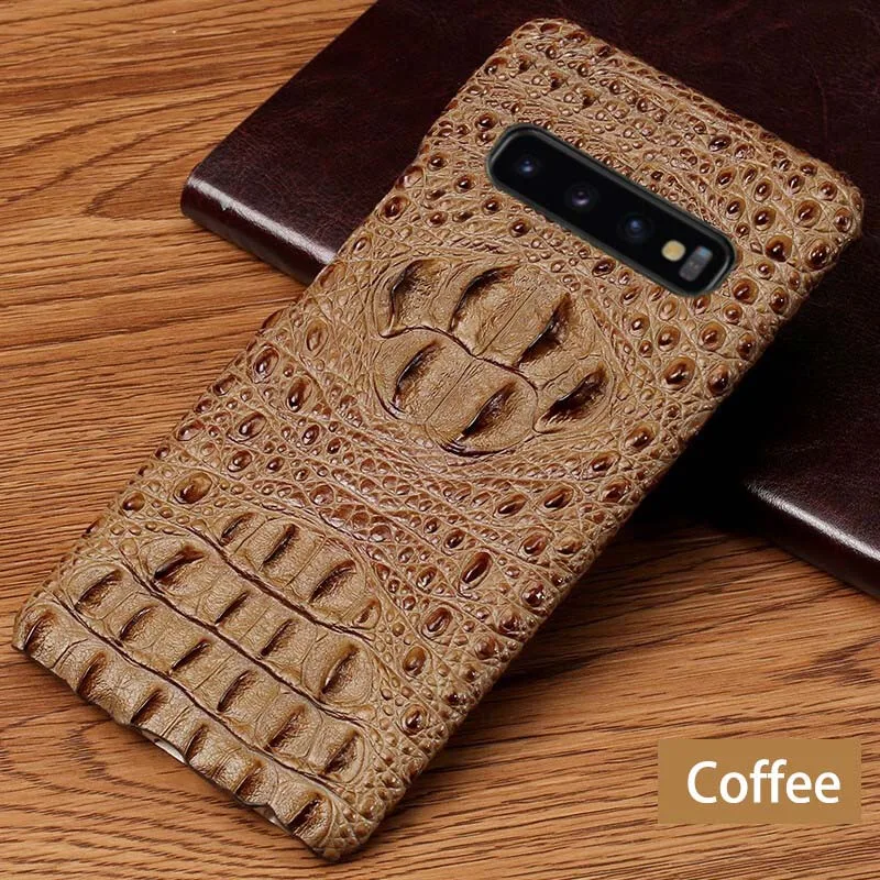 Coffee Чехол для телефона для samsung Galaxy S7 край S8 S9 S10 Plus Note 9 8 10 A20 A30 A40 A50 A70 головы крокодила чехол для A5 A7 A8 J5 J7 - Цвет: Coffee