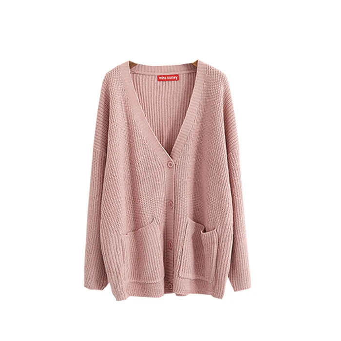 

HED 2020 Korean Women Sweater Cardigan Double Pocket Design Female Knitted Cardigan Knit Sweater Autumn Winter Tops