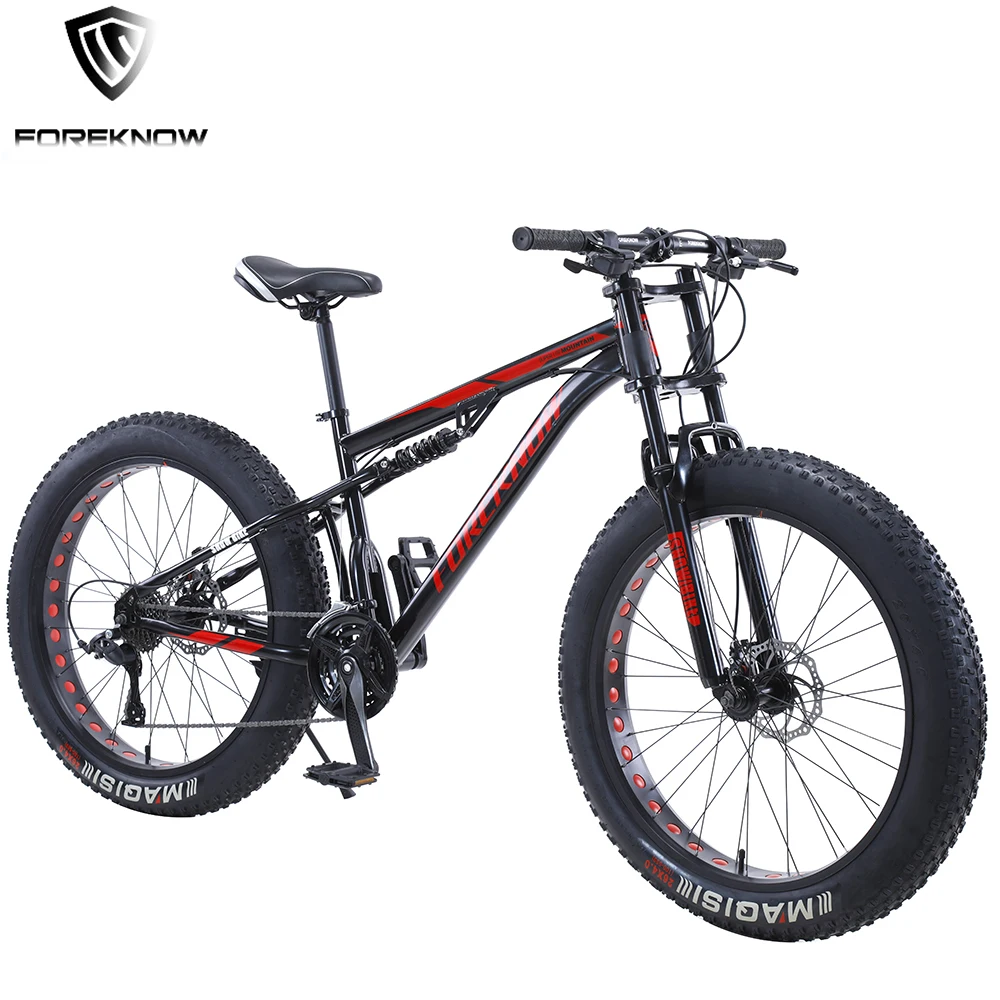 

FOREKNOW Adult Mountain Bike 26*4.0 Fat Tire Beach Snowmobile 7 21 24 27 30 Speed Road Bicycle Sports Cycling Men Women Ride MTB