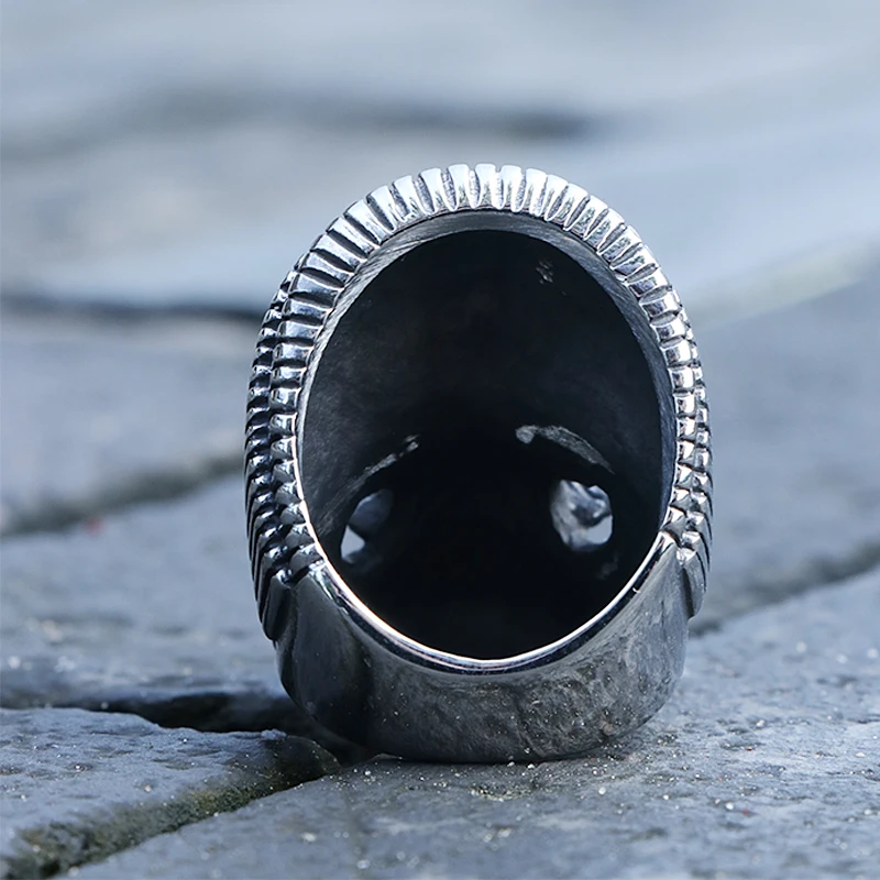 Мужское кольцо с черепом в стиле хип-хоп из нержавеющей стали | Украшения и