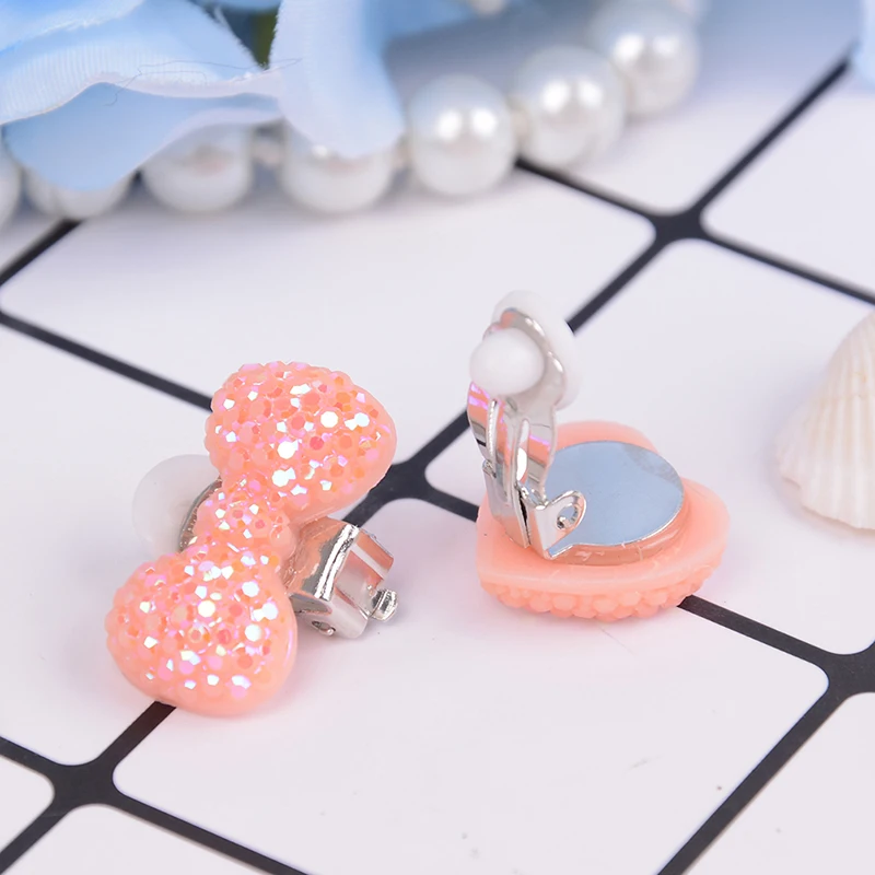 1Pair Heart Bow Butterfly Ear Clip Style Earring Soft Invisible Hanging No Piercing For Children Kid | Украшения и аксессуары