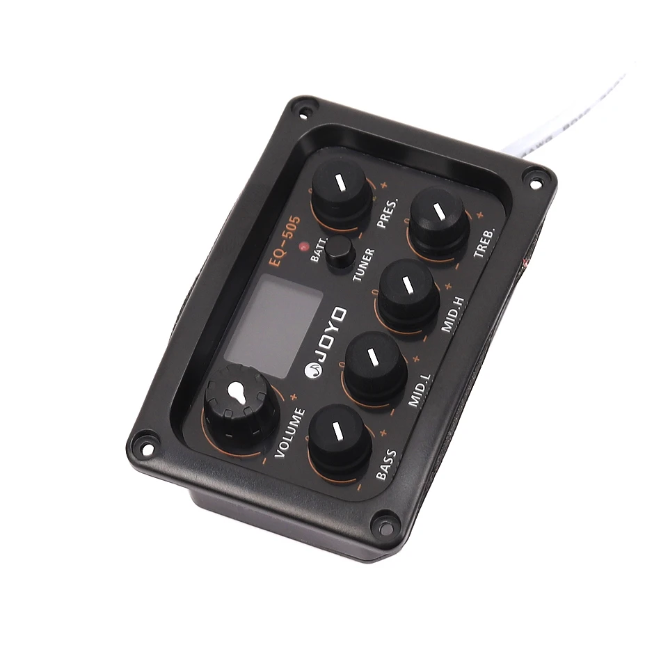 JOYO EQ-505 предусилитель акустической гитары Пикап 5 диапазон с ЖК-тюнер тройной, средний, управление НЧ регулятор громкости полный комплект