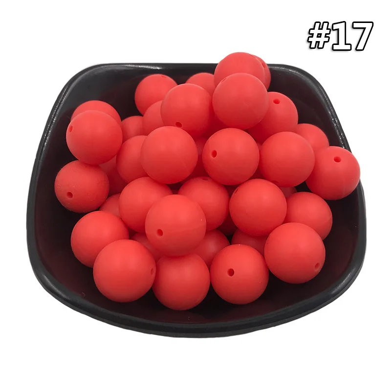 Silicone teether 17 20 шт. Силиконовая Круглая Бусина 12 мм Экологичное Сенсорное ожерелье-прорезыватель для кормления пищи аксессуары DIY Ювелирные изделия Детский Прорезыватель игрушка - Цвет: Silicone teether 17