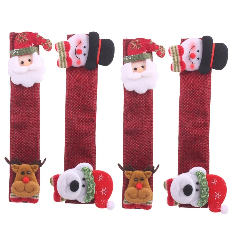 Рождественская Ручка дверцы холодильника крышка кухонная микроволновка ручка