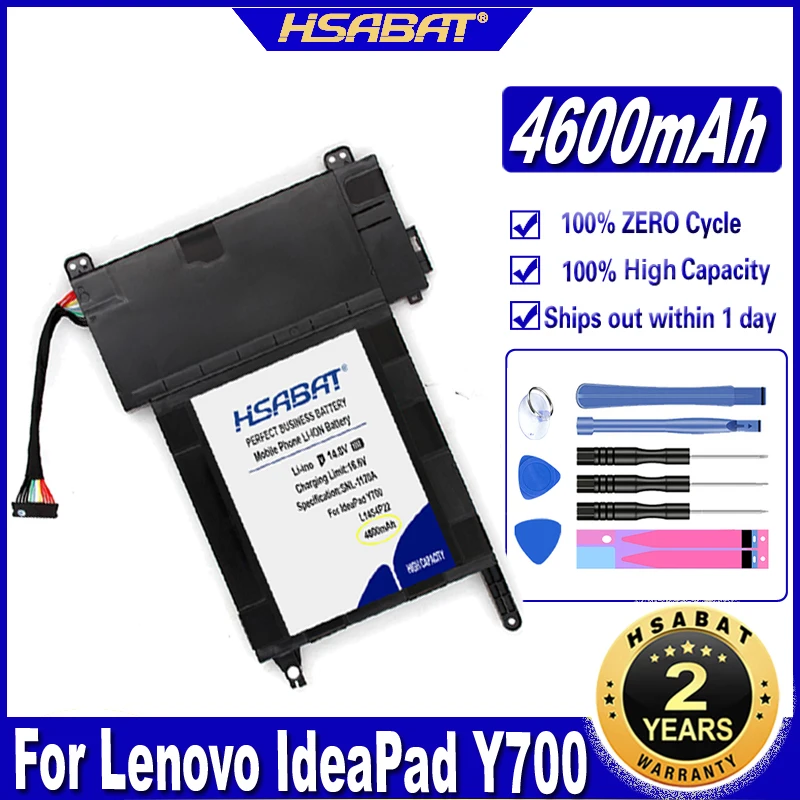 Аккумулятор HSABAT L14S4P22 4600 мАч для Lenovo IdeaPad Y700 17iSK 5B10H22084 L14M4P23|Аккумуляторы ноутбуков|