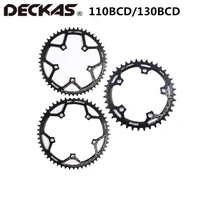 deckas chainring 110bcd 130bcd bicycle road mtb single disc aluminum black 36t 38t 40t 42t 44t 46t 48t 50t 52t 54t 56t original