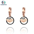 Серьги в форме веера из нержавеющей стали с цирконом, тренд 2021 для женщин, Корея, модный роскошный подарок, ювелирные изделия, аксессуары, оптовая продажа