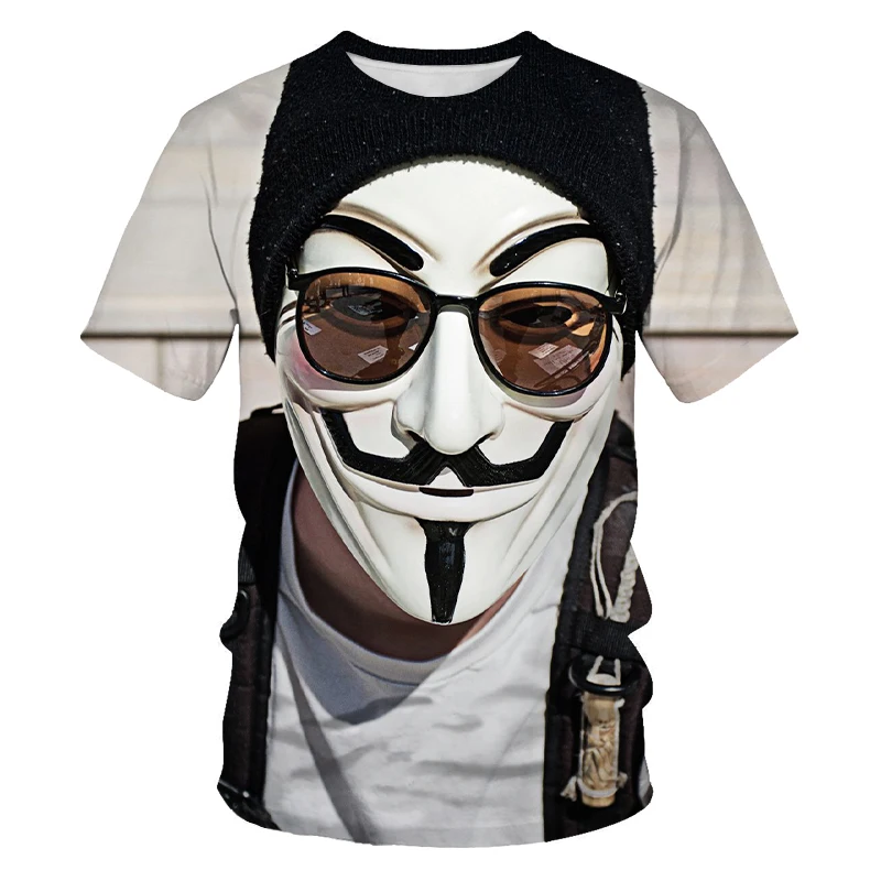 

Hot sale new summer comfortable and fashionable T-shirt men/women all-match 3D printed scary clown T-shirt