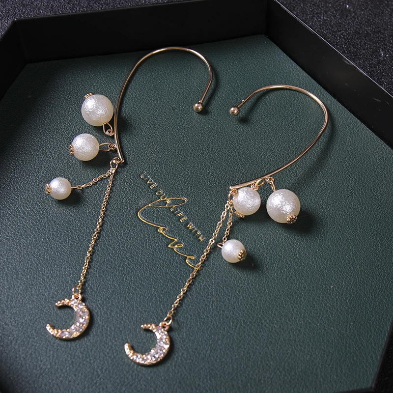 

Wedding Accessories Bridal Accessories Golden Fashion Crescent Shape Pearl Earrings Girl Decoration Prom Gift Holiday Gift