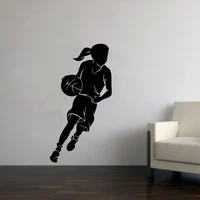 basketball girl wall stickers for kids rooms sport girl basketball court locker room wall decal vinyl removable home decor s081