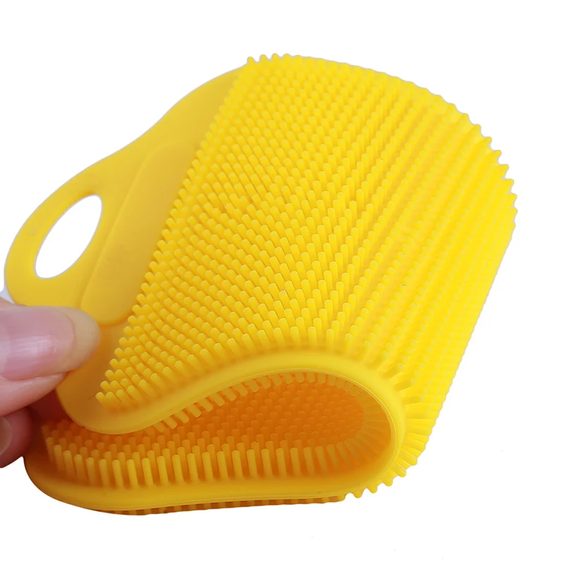 

1pc Kitchen Cleaning Brush Silicone Dishwashing Brush Pot Pan Sponge Scrubber Fruit Vegetable Dish Washing Clean Brush
