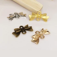 20pcs four colors tie bow charms connector metal alloy 2010mm for necklace jewelry making accessories