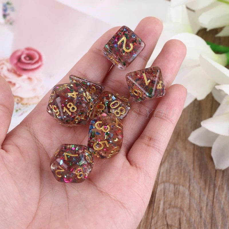 7 шт./компл. многогранные кости игральные настольная игра для бара паба клуба