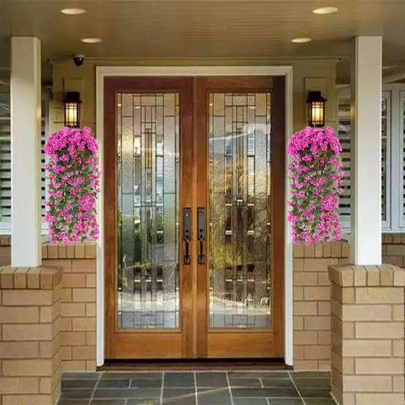 

Artificial Violet Wall Hanging Flower Vine Simulation Flower Vine Plant Basket Decoration Valentine'sDay Wedding Wall Decoration