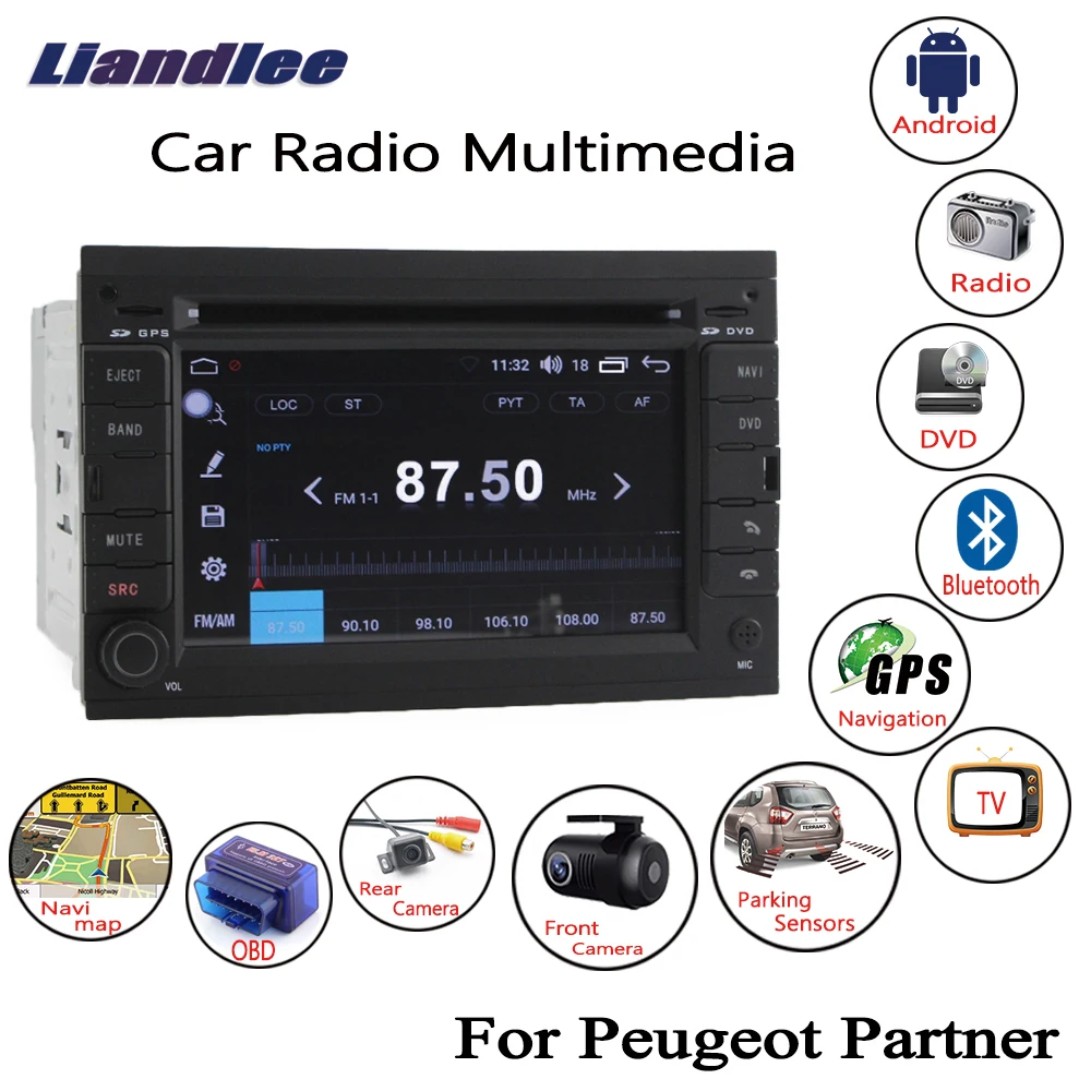 Для Peugeot Partner 2008 2017 Android автомобильное радио CD DVD плеер GPS навигация карты камера OBD
