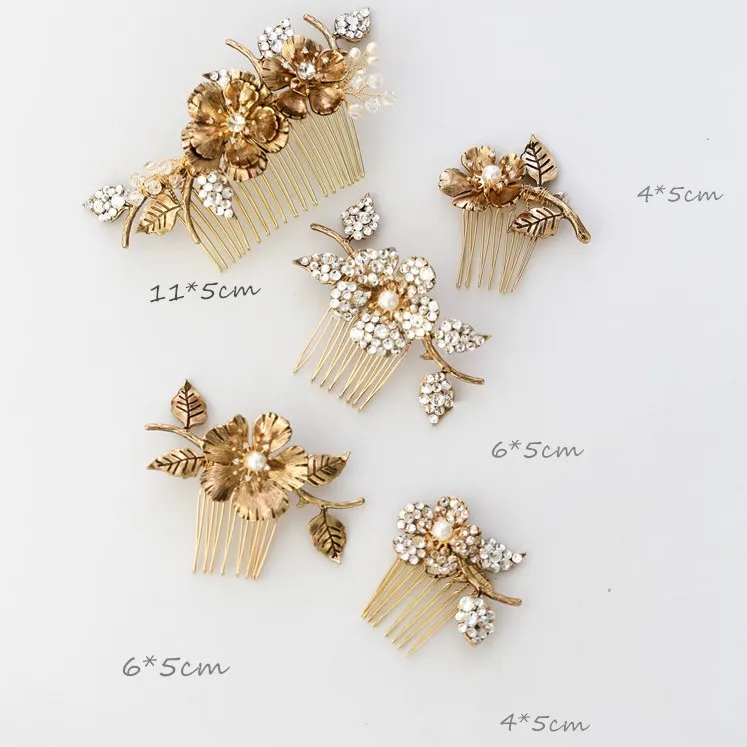 Delicate Vintage Gold Bridal Small Hair Comb Pins Crystal Accessories For Women Wedding Party Prom | Украшения и аксессуары