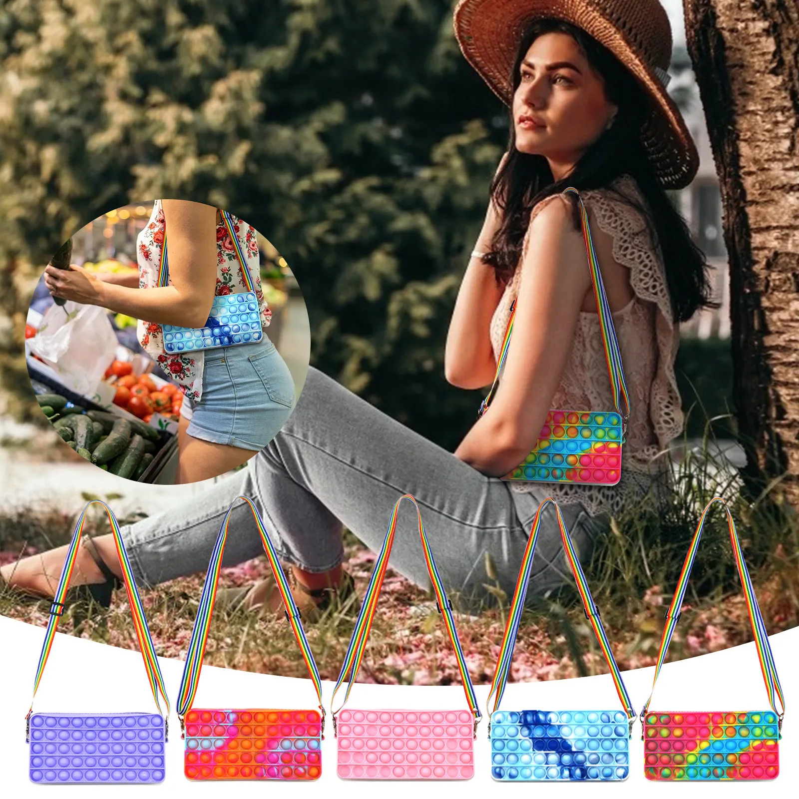 

Новинка, игрушки-антистресс Popite, Пузырьковые пузырьки, простая Затемняющая сенсорная силиконовая игрушка, прямоугольная сумка для хранени...