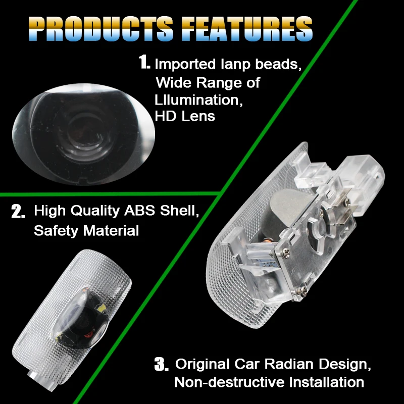 2 шт. led дверь логотип светильник для Защитные чехлы сидений сшитые специально Toyota