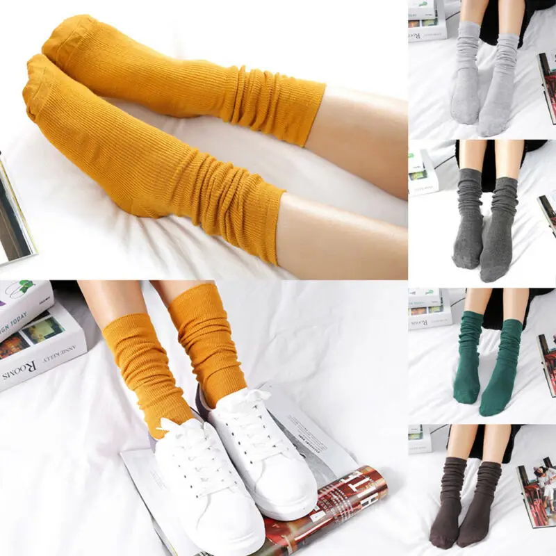 

2019 Fashion Winter Women Girls Loose Socks Warm Cotton Casual Slouch Long Sock Hosiery Soft Cotton Socks