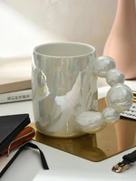 nordic instagram style gourd handle mug colorful pearlescent glaze ceramic cup coffee cup drinking cup