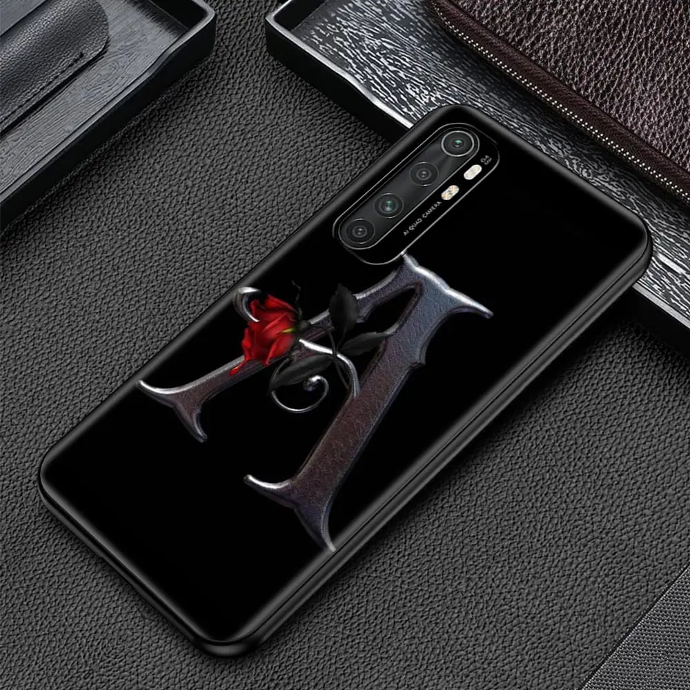 

Flower Clear Initial Letter Shockproof Silicon TPU Case for Xiaomi Mi 10S Poco X3 NFC 10 10T Note 10 Pro 9T CC9 CC9E Phone Coque