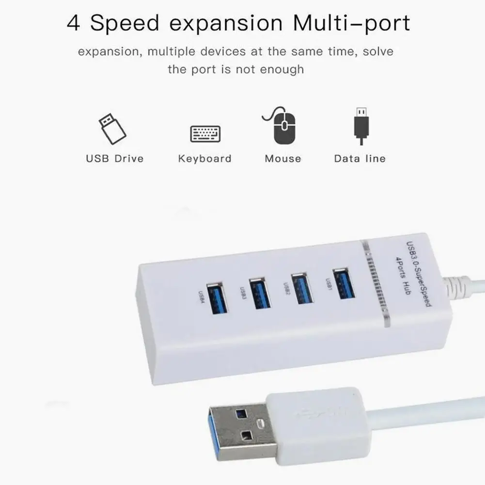 

4-port USB3.0 HUB High Speed USB Hub For Multi-device Laptop Computer S8J1