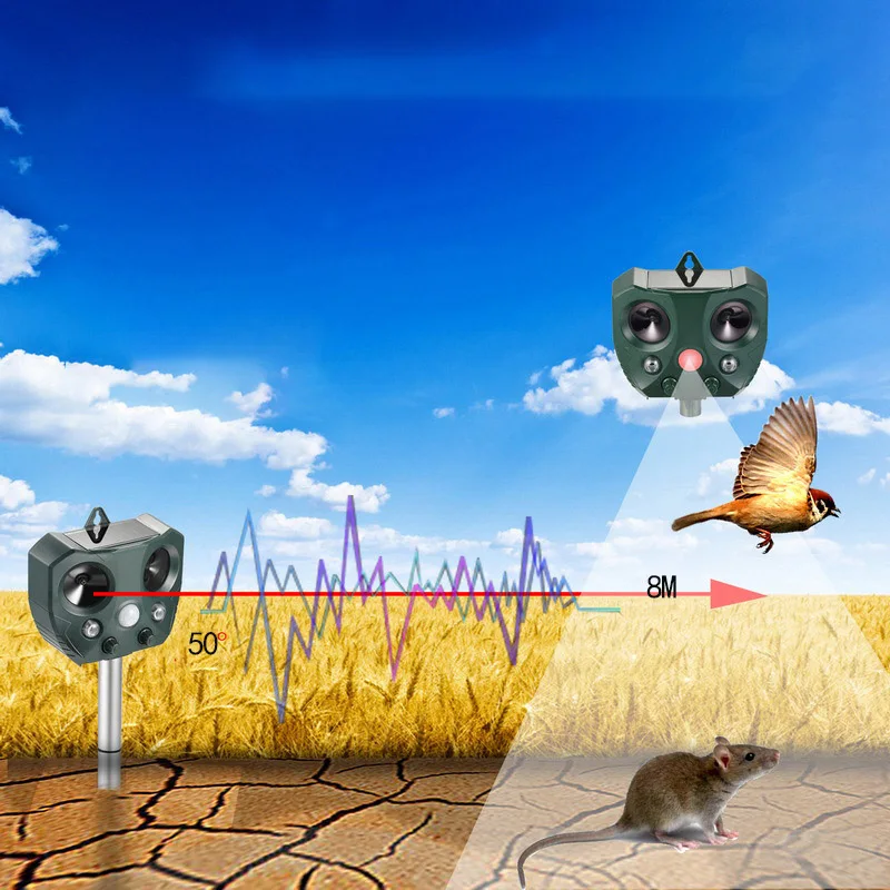 

Ultrasonic Solar Power Pest Repeller Outdoor Garden Cats Dog Fox Animal Repellent Tool Home Accessories