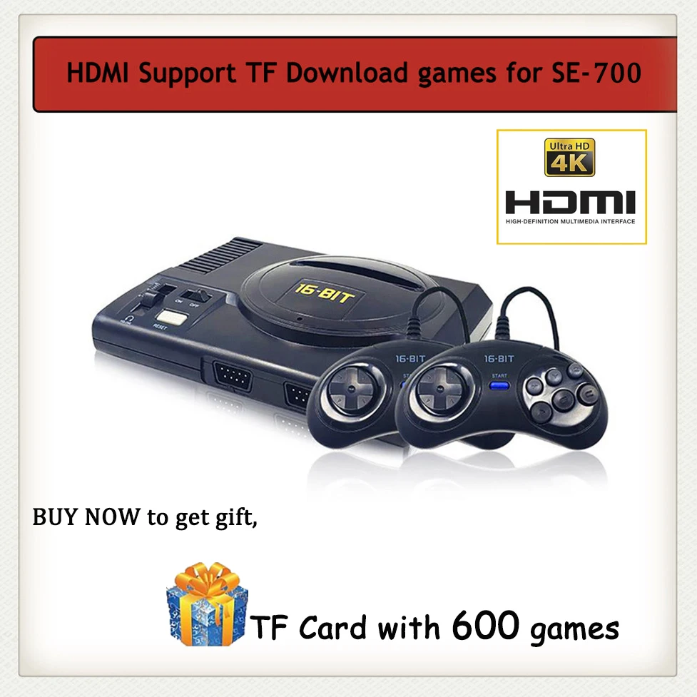 4K HDMI 16 бит супер мини игровая консоль для Sega MD 100 в 1 портативный игровой плеер