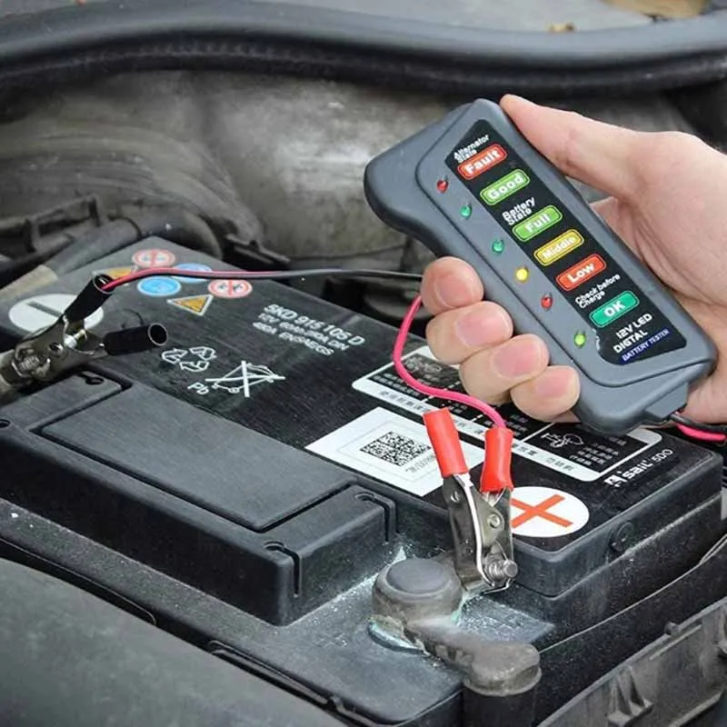 Автомобильный Батарея тестер 6 светодиодный индикаторы цифровой 12В мульти