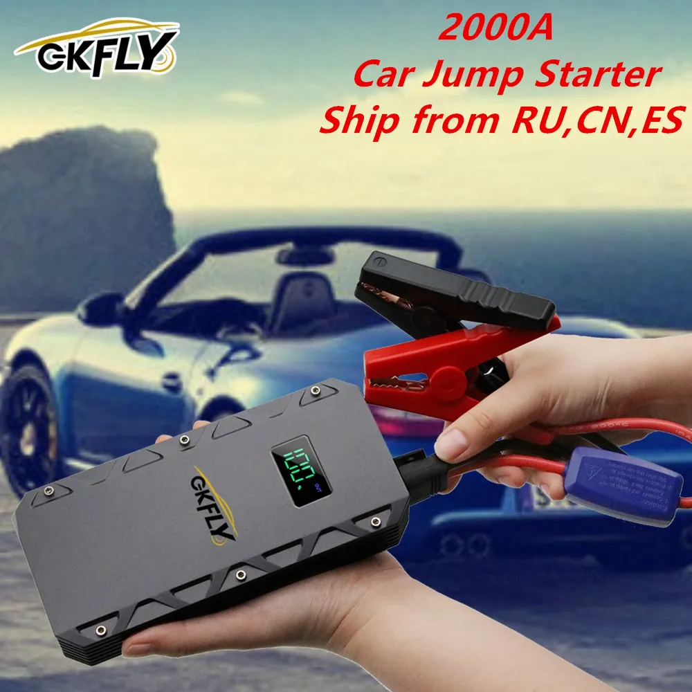 2022 GKFLY Car Jump Starter 2000A Starting Device Battery Power Bank Jumpstarter Auto Buster Emergency Booster Car Charger