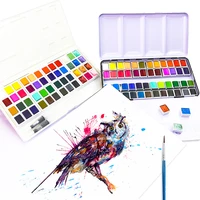 angel mark solid watercolor paint set portable professional drawing pearlescent watercolor pigment for painting art supplies