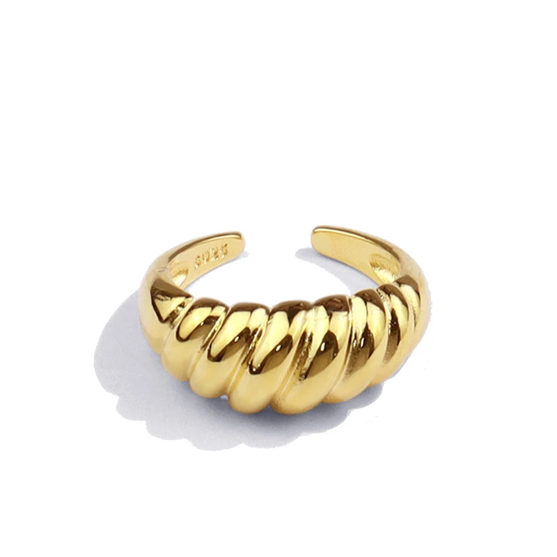 

Gold Plated Rings Fashion Opening Ring Resizable Personality Size Adjustable Jewelry Women Trend