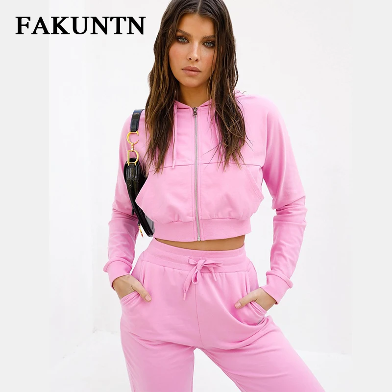 

Tracksuit Women Set Sport Suit Lounge Wear Trendy Clothes Women Outfits Casual Hooded Sweatshirt And Elastic Pants Two Piece Set