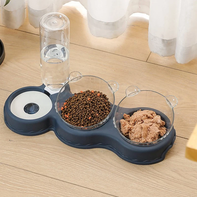 

Anti-Overturning Pet Dog Cat Double Bowl Moisture-Proof Mouth Automatic Feeder