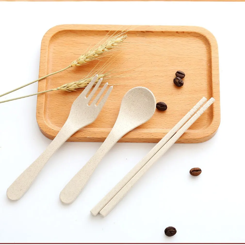 4 цвета пшеничная соломенная Посуда Наборы для кемпинга пикника детский школьный