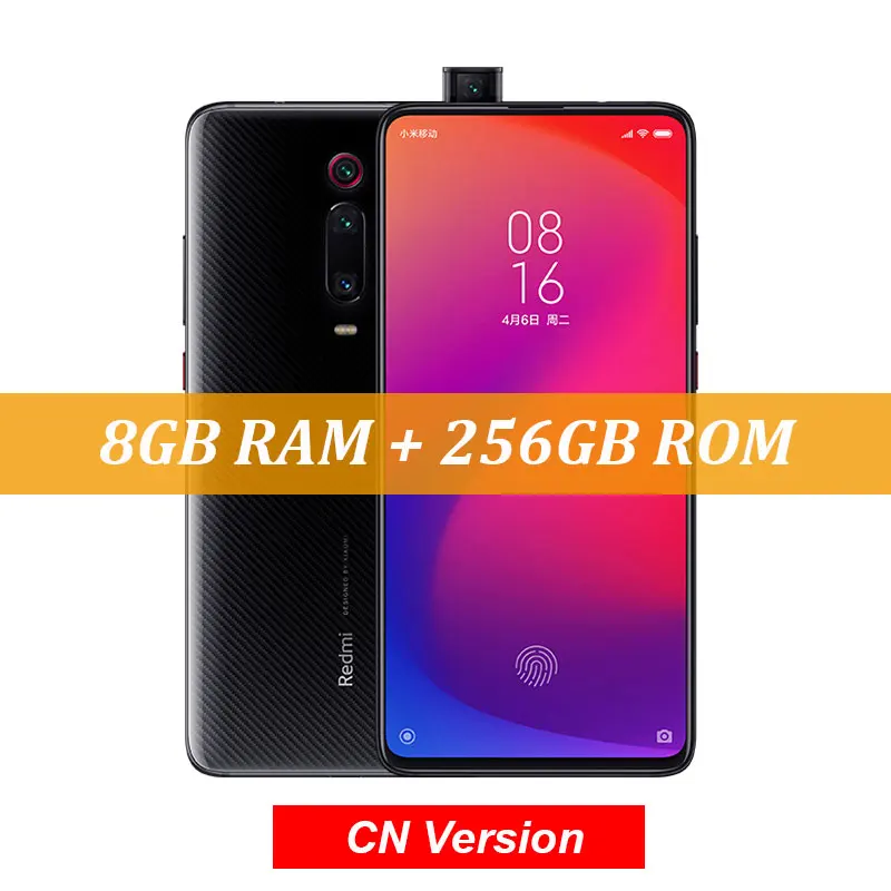 CN Version Black Xiaomi Redmi K20 Pro 8 ГБ ОЗУ 256 Гб ПЗУ Snapdragon 855 Восьмиядерный мобильный телефон 6,3" AMOLED 4000 мАч 48мп камера - Цвет: CN Version Black
