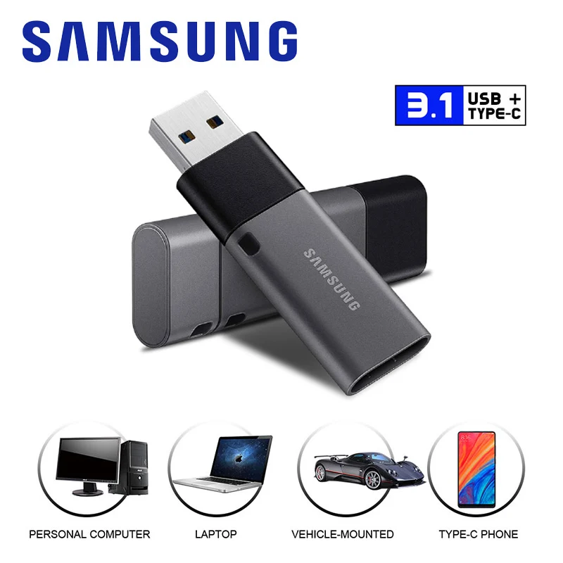 Samsung Pendrive DUO Plus USB 3 1 флэш накопитель 32 Гб 64 128 ГБ 256 металлическая карта памяти Type C Pen