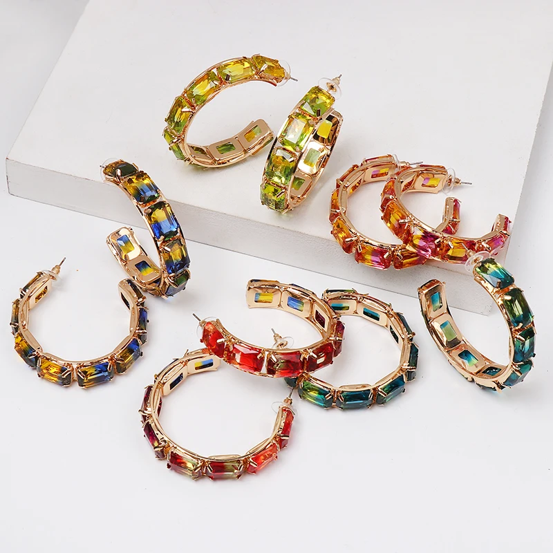 Модные серьги обруча в европейском и американском стиле Простые для любимой