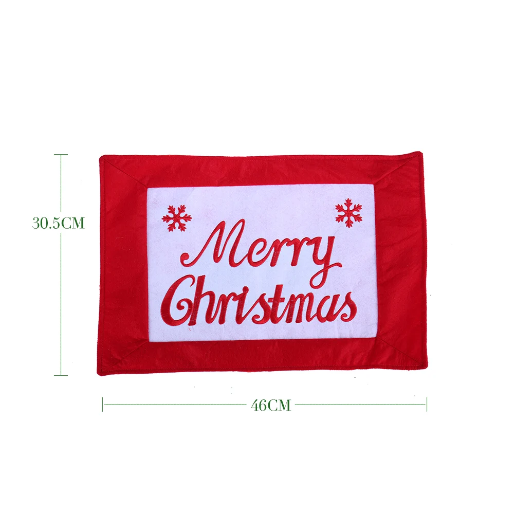 Merry Christmas Dinner Mat Red Meal Pad Placemats For Home Party Dining Table 45x34cm | Дом и сад