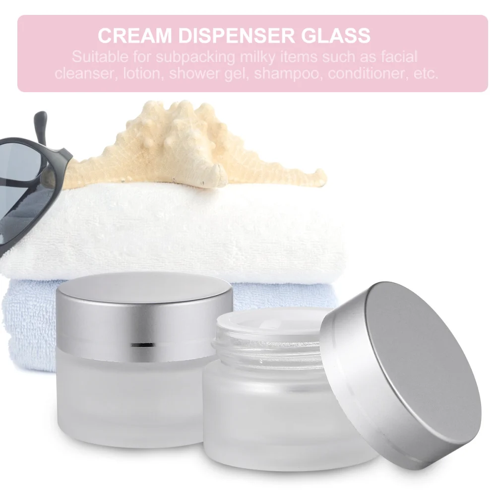 

6 Pcs Empty Glass Face Cream Jar Makeup Storage Container for Home